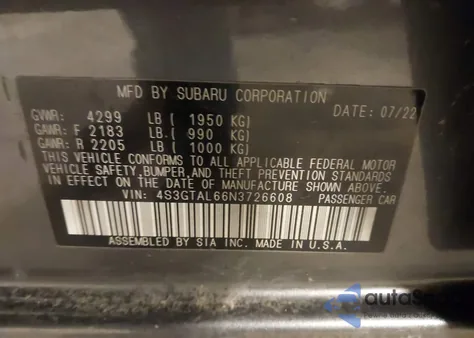 2022 Subaru Impreza Sport 5-Door from USA, damaged, VIN 4S3GTAL66N3726608